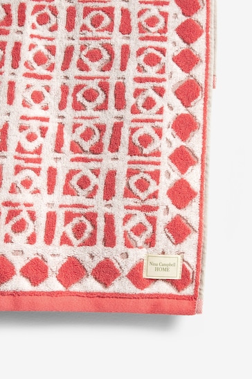 Nina Campbell Coral Batik Jacquard Towel