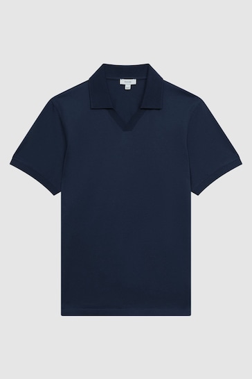 Reiss Blue Night Leeds Slim Fit Mercerised Cotton T-Shirt