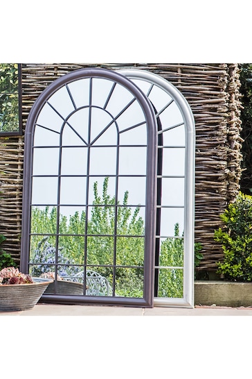 Gallery Home White Bovedy Outdoor Mirror Gatehouse