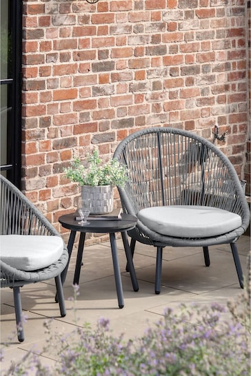Gallery Home Charcoal Grey Garden Parkmore 2 Seater Bistro Set