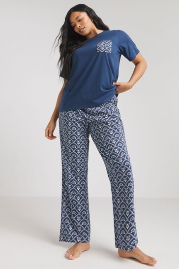 Simply Be Blue Pretty Secrets Value Pyjamas Set