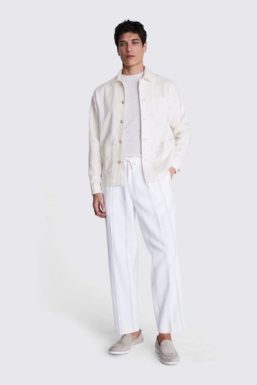 MOSS Textured Chore White Overshirt