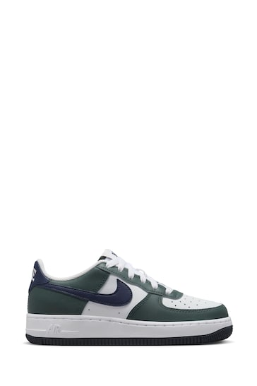 Nike Green/White Air Force 1 Youth Trainers