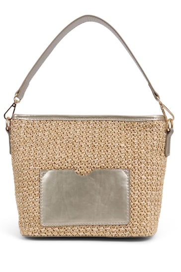 Pavers Gold Woven Shoulder Bag