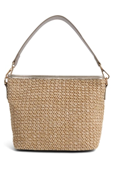 Pavers Gold Woven Shoulder Bag