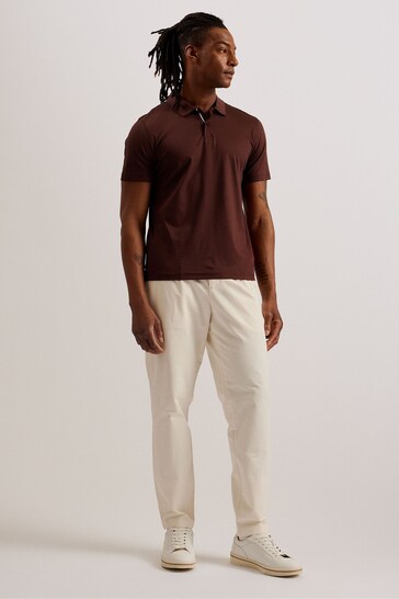 Ted Baker Brown Slim Zeiter Soft Touch Polo Shirt
