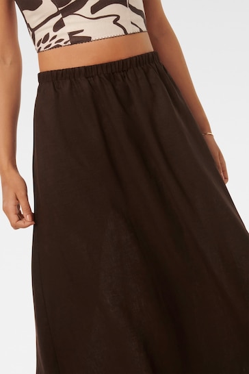 Forever New Brown Pure Linen Avery Skirt