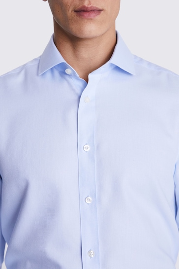 MOSS Tailored Fit Sky Blue Oval Textured Non Iron Shirt