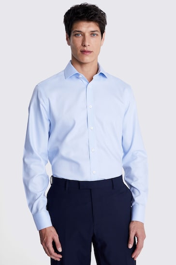MOSS Tailored Fit Sky Blue Royal Oxford Non Iron Shirt