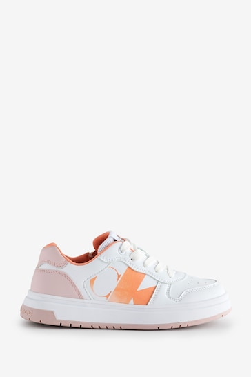 Calvin Klein White Low Cut Lace-Up Sneakers