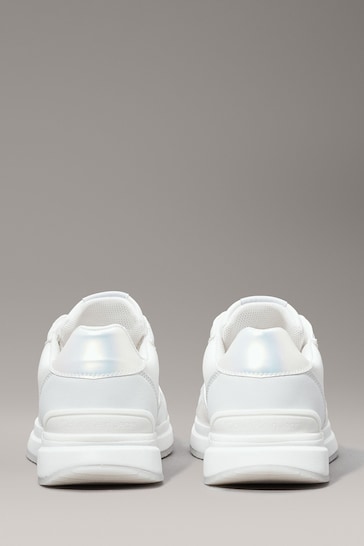 Calvin Klein White Low Cut Lace-Up Sneakers