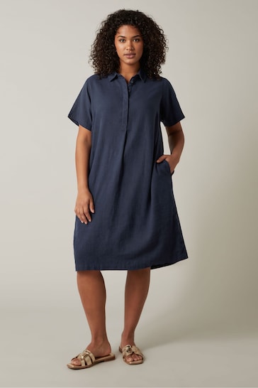 Evans Blue Linen Dress