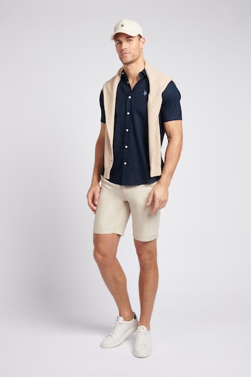 U.S. Polo Assn. Mens Linen Blend Short Sleeve Shirt