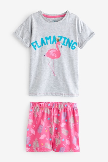 Harry Bear Grey Flamingo Short Pyjamas