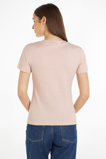 Calvin Klein Slim Fit Pink Logo T-Shirt