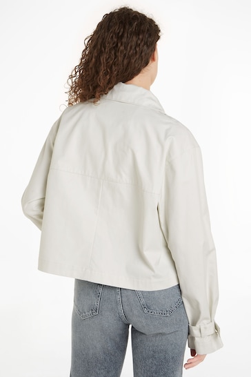 Calvin Klein Logo  Utility Short White Jacket