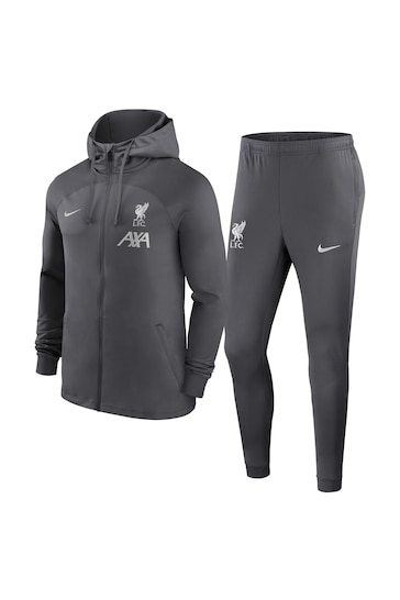Nike Grey Dri-FIT Liverpool Strike Hooded Tracksuit