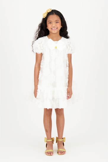 Angels Face Marta 3D Flower Snowdrop White Dress