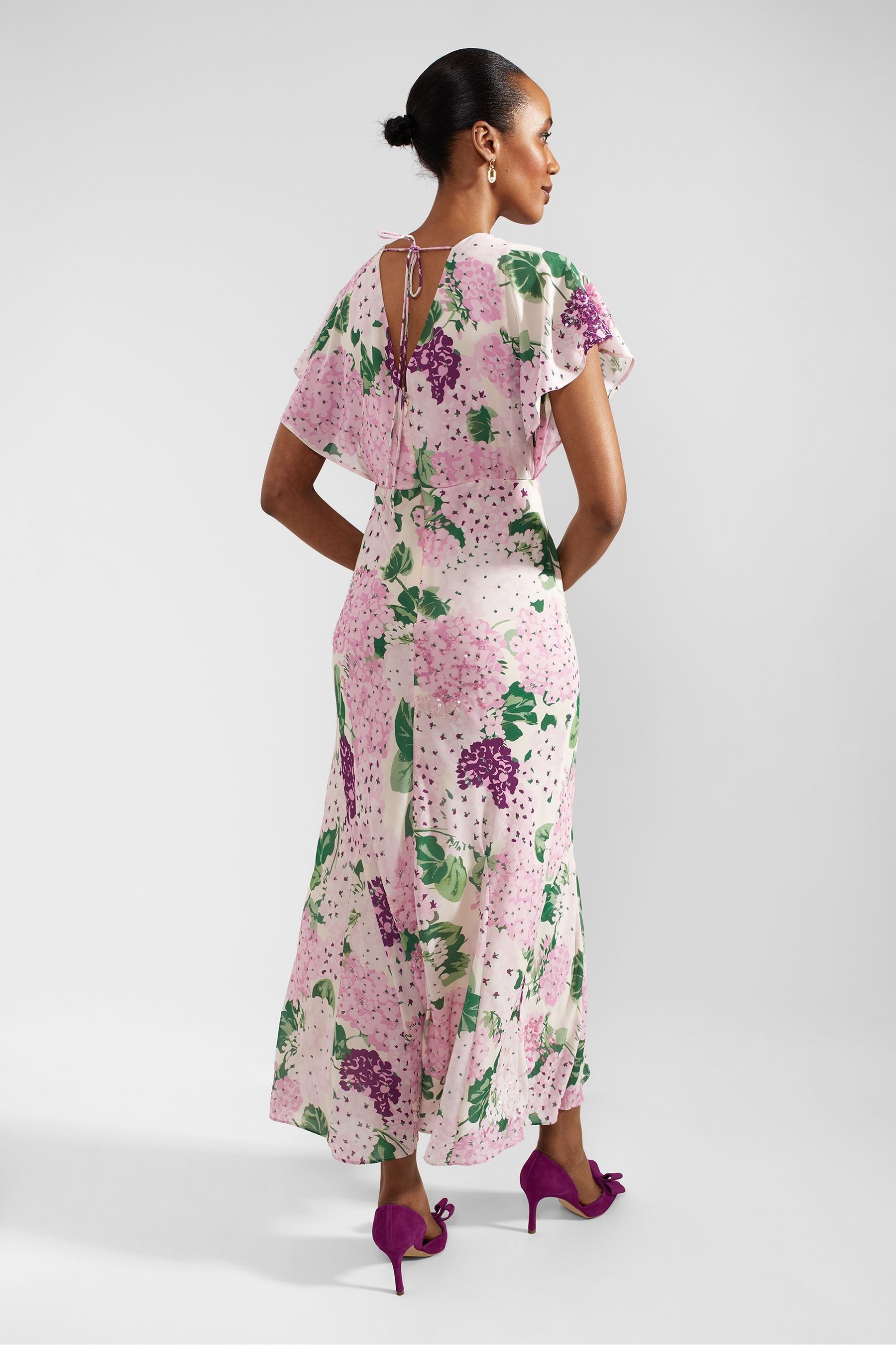 Hobbs black and pink dress clearance