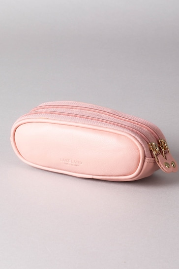 Lakeland Leather Pink Leather Double Glasses Case