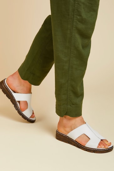 Pavers Leather Slip On Sandals