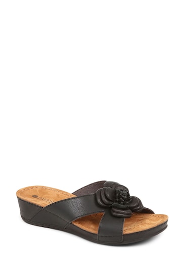 Pavers Embellished Mule Black Sandals