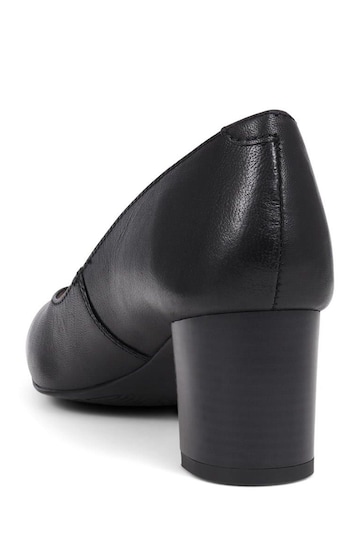 Pavers Heeled Leather Court Black Shoes