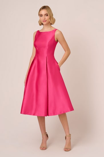 Adrianna Papell Pink Sleeveless Tea Length Dress