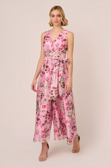 Adrianna Papell Pink Printed Jumpsuit