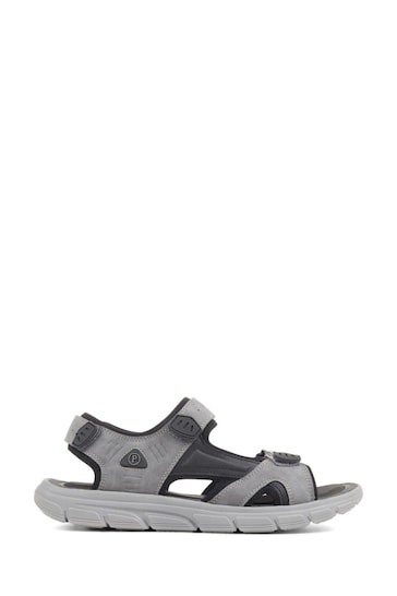 Pavers Wide Fit Grey Adjustable Sandals