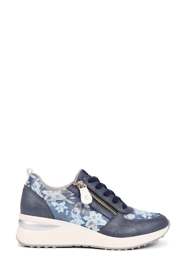 Pavers Blue Floral Accent Cushioned Sole Trainers
