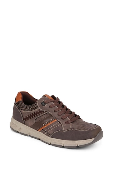 Pavers Tan Multi Pavers Lace Up Brown Trainers