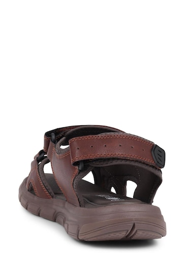 Pavers Wide Fit Adjustable Brown Sandals