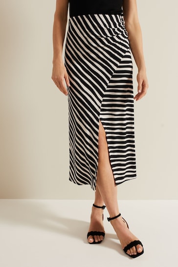 Phase Eight Black Jersey Printed Rory Maxi Skirt
