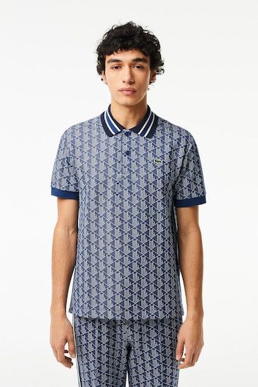 Lacoste Blue Monogram Polo Shirt