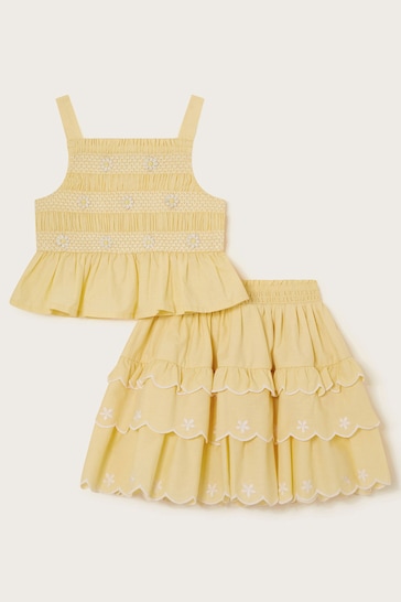 Monsoon Yellow Daisy Top and Skirt Set