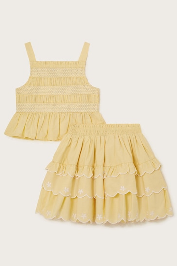 Monsoon Yellow Daisy Top and Skirt Set