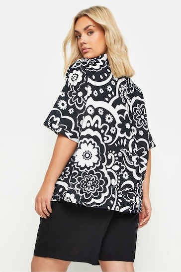 Yours Curve Black Limited Collection Abstract Print Shirt