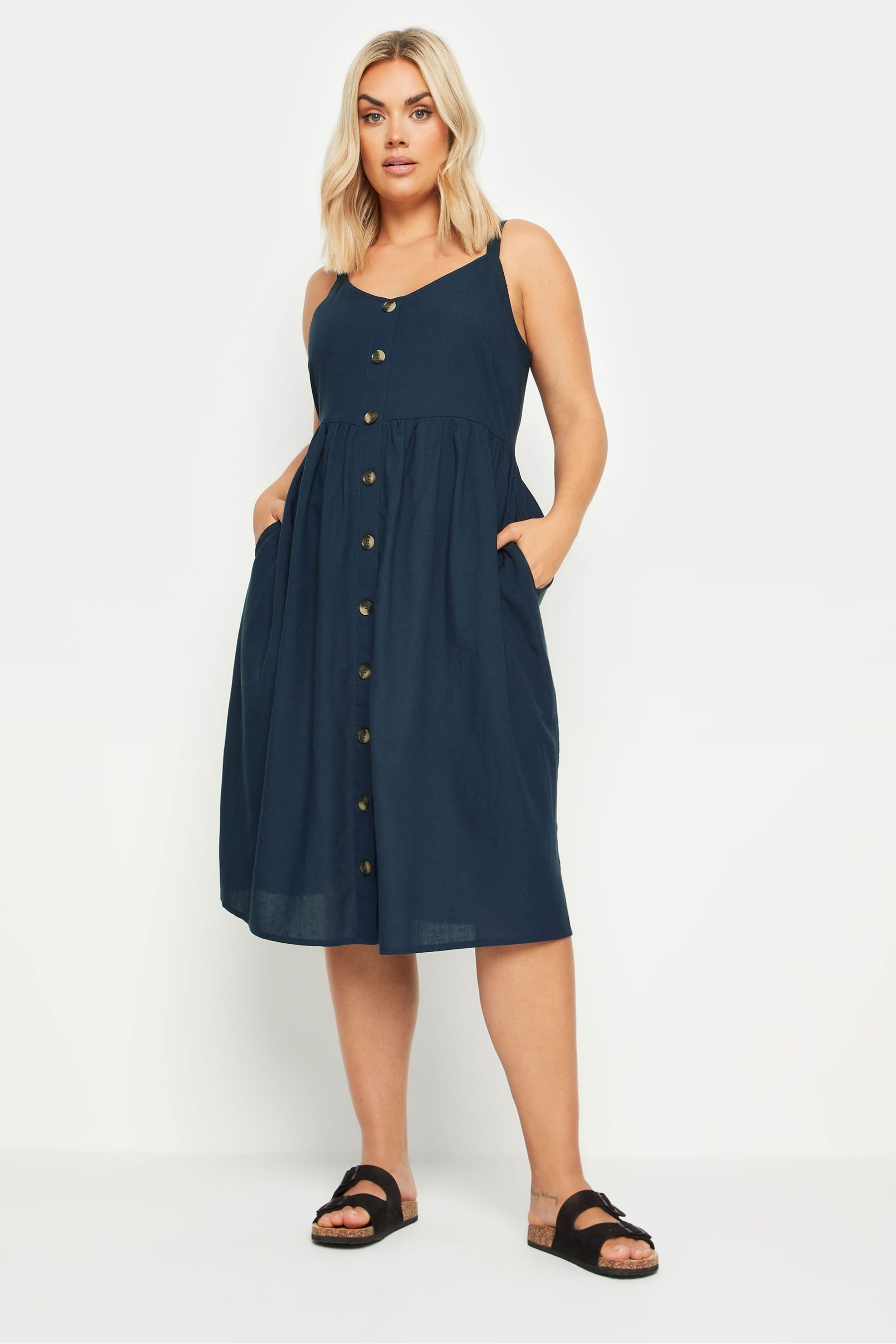 Blue cotton sundress clearance