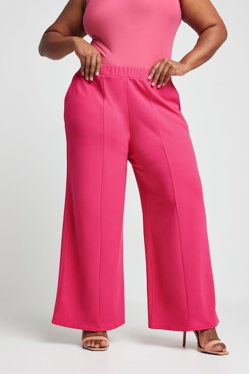Yours Curve Pink LIMITED COLLECTION Curve Pink Wide Leg Trousers
