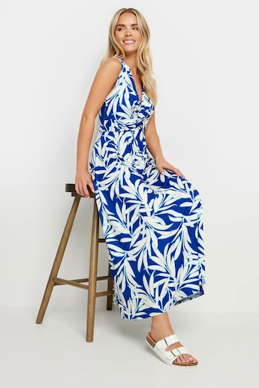 M&Co Blue Petite Twist Front Maxi Dress