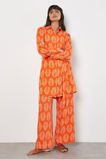 Apricot Orange Matisse Geo Slimline Shirt Dress