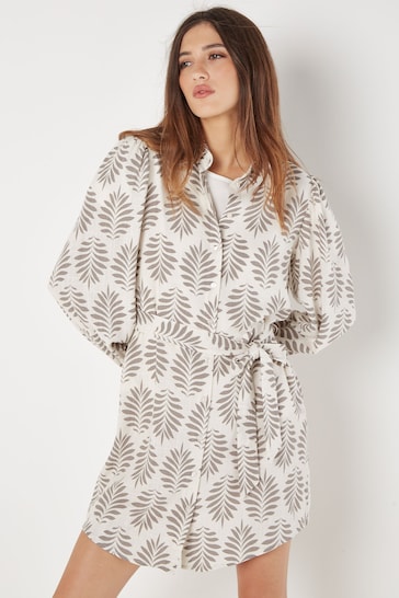 Apricot Natural Matisse Geo Slimline Shirt Dress