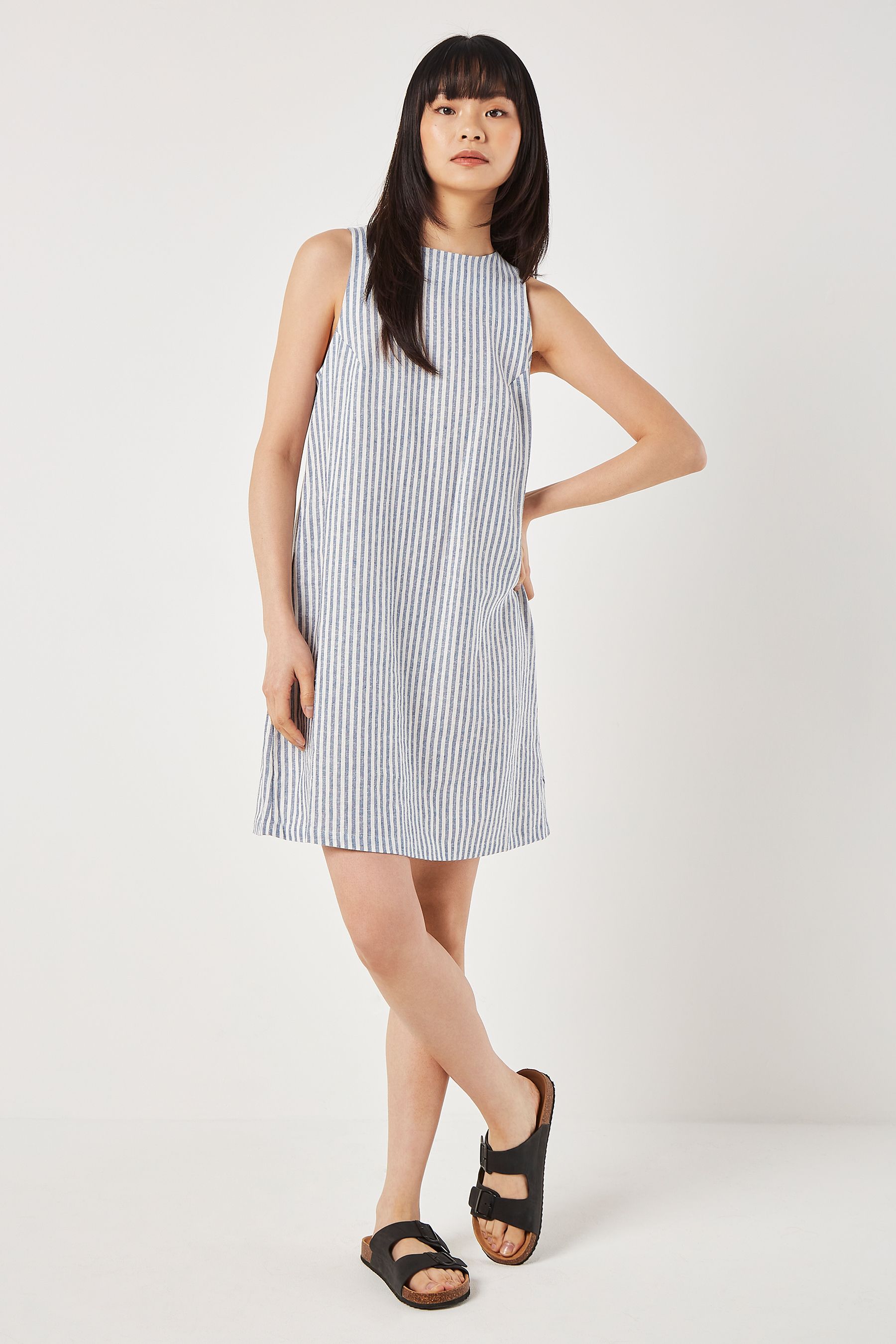Apricot striped dress shop