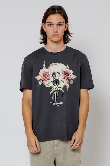 Religion Black Roses Skull T-Shirt