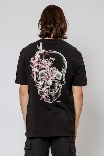 Religion Black Cherubs Skull T-Shirt