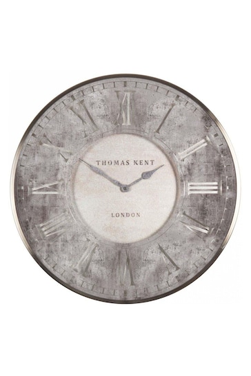 Thomas Kent Clocks Silver 30" Florentine Grand Wall Clock