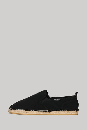 Superdry Black Canvas Espadrille Shoes