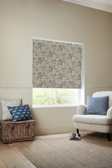 Emily Bond Vintage Blue Somerset Rose Made to Measure 100% Cotton Roman Blind