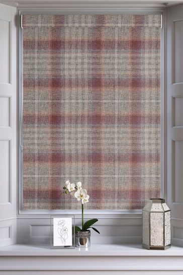 Red Cranford Check Made to Measure Roman Blind